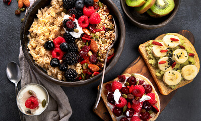 Healthy vegan breakfast. Diet concept.