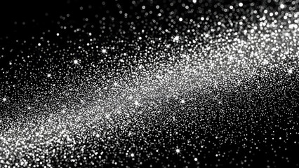 Shimmering Glitter Dust Trail Across Black Background