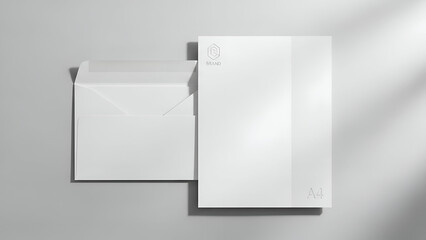 Professional A4 Paper and Envelope Set in Minimal White