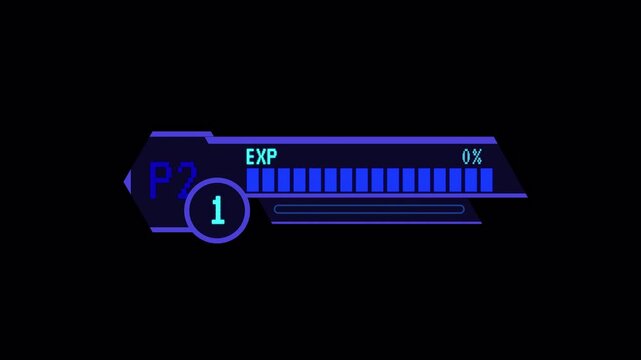 Exp bar game pixel art ui interface gamer element progress level