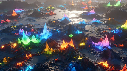 Mountain Peaks Glow Colors