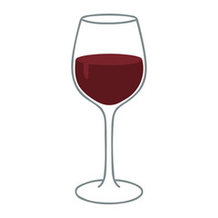 Wine Glass Color Vector Icon for Restaurant Menu, Bar Lounge and Alcohol Beverage Design