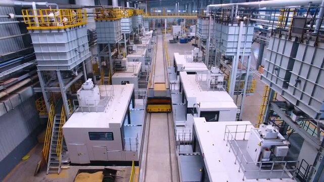 Industrial Manufacturing Assembly Line with Precision CNC Machines