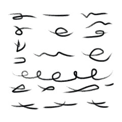 Variations of handwritten letter e and other strokes