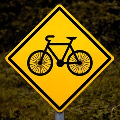 icon of a bicycle in side view, as show on a traffic sign