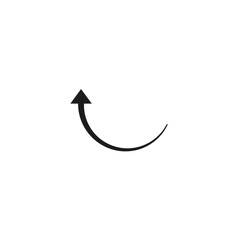 Single curved semicircular arrow. Vector illustration.