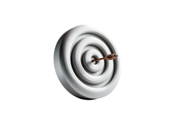 Achieve your ultimate goal with this bullseye target and perfectly struck arrow, symbolizing success
