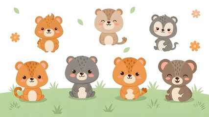 Obraz premium Cute jungle animals
