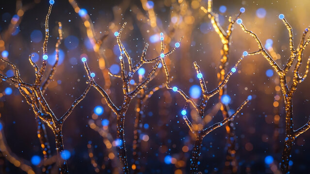 Branches with Blue Lights