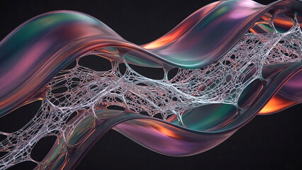 Multicolored Flowing Bubble Film