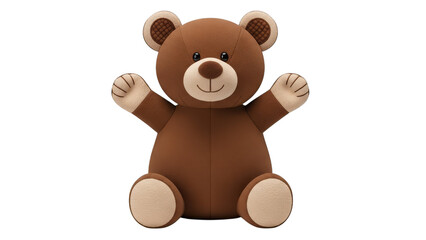 Adorable Brown Teddy Bear Plush Toy Isolated On Black