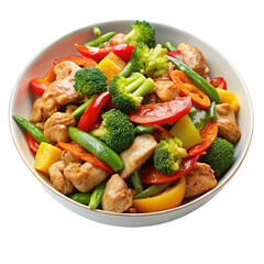 Chicken and Vegetable StirFry on transparent background