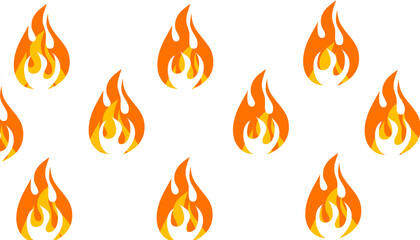 Flammes sur fond transparent.