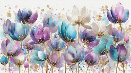 Elegant wedding invitation card background vector. Minimal hand painted watercolor botanical flowers texture template background. Design for wedding, vip cover, poster, rsvp moderncard.Valentine's Day