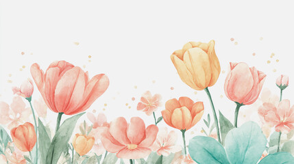 Elegant wedding invitation card background vector. Minimal hand painted watercolor botanical flowers texture template background. Design for wedding, vip cover, poster, rsvp moderncard.Valentine's Day