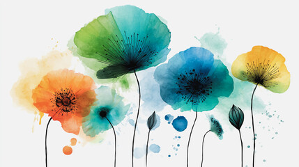 Elegant wedding invitation card background vector. Minimal hand painted watercolor botanical flowers texture template background. Design for wedding, vip cover, poster, rsvp moderncard.Valentine's Day