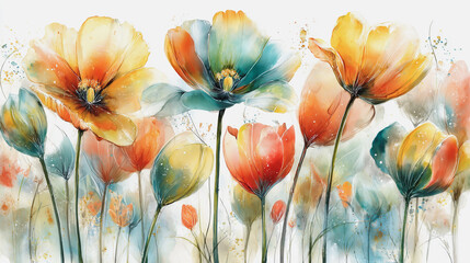 Elegant wedding invitation card background vector. Minimal hand painted watercolor botanical flowers texture template background. Design for wedding, vip cover, poster, rsvp moderncard.Valentine's Day