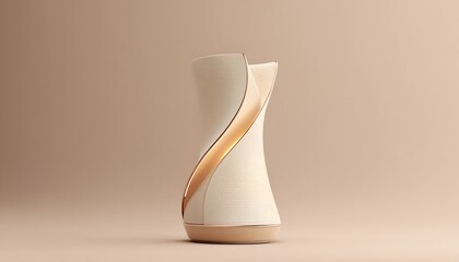 Shape-shifting mockup for wearable tech in pale cream with warm light accents