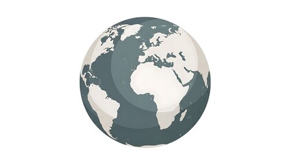 Cartoon earth globe on white background isolated illustration