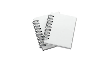 3D Two Blank Spiral Notebooks on transparent background