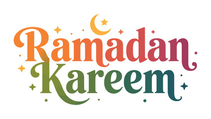 Ramadan Kareem: A vibrant and colorful illustration conveys the spirit of Ramadan Kareem with elegant typography and subtle Islamic motifs, representing the essence of this holy month. © mahmuda428