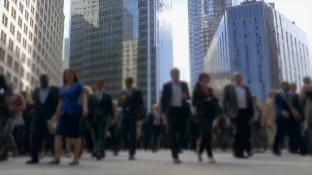 Commuter Crowd Blurred