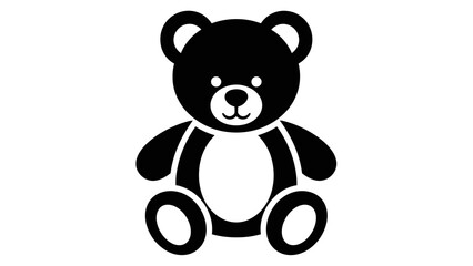 Obraz premium Simple Black Silhouette of a Teddy Bear Icon.