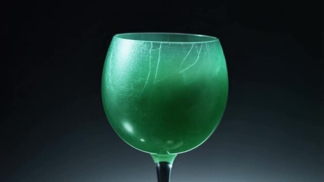 Green Jade Glass Breaking Slowmotion