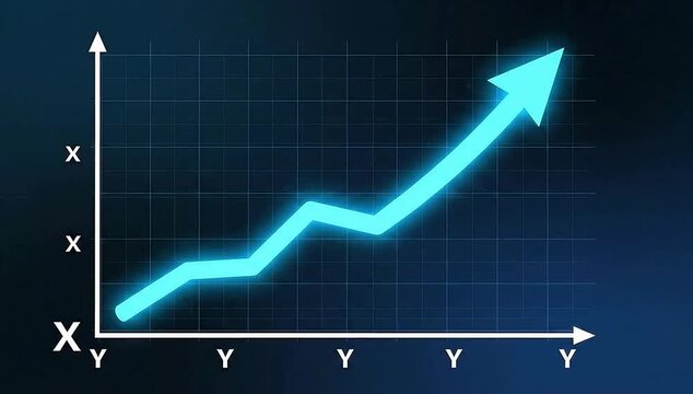 Animated graph with glowing cursor moving on coordinate plane background
