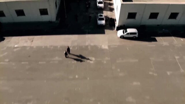 Military Base Drone POV