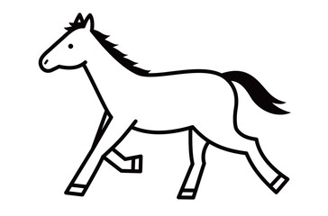 馬のシンプルなイラスト　ウマ　うま　午年　午　うま年　年賀状　2026年　白背景　動物　横