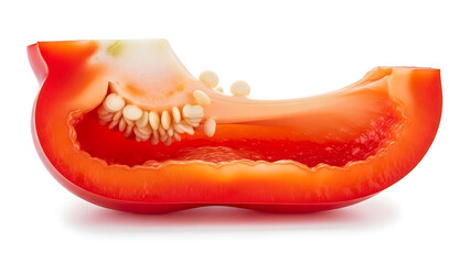 Red pepper slice isolate Paprika Red bell pepper Cut peppers With clipping path