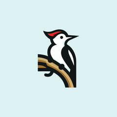 Fototapeta premium Woodpecker Logo