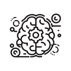 Abstract Brain Gear Mechanism Concept Illustration Design