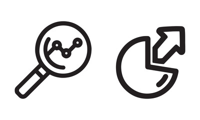 Magnifying Glass and Pie Chart Icons for Business Analysis