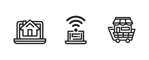 Set of Online Shopping Icons for Ecommerce and Web Design