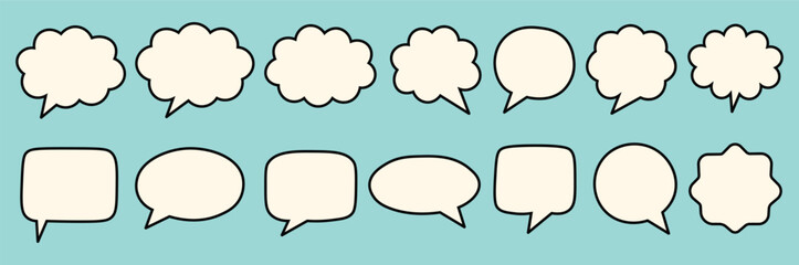 Speech Bubble Vector Set. Cartoon Dialogue and Chat Bubbles Collection
