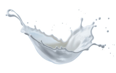 Dynamic Milk Splash on Blue Background