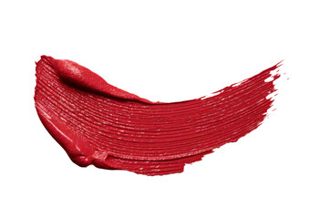 red lipstick smear isolated on white background.