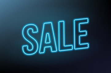 Retro sale neon sign glowing on dark background. Bright illuminated vector design perfect for online store promotions, advertising banners, and marketing campaigns.