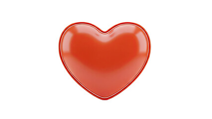 3D Red Heart Shape on transparent background