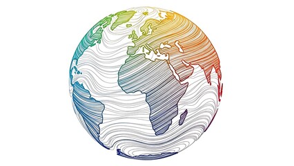 Abstract colorful earth globe illustration on white background