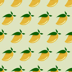 Seamless mango pattern. Fruits background. mango Vector illustration