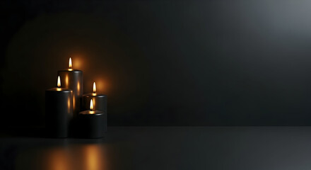 Elegant Candles Illuminating a Dark Space with Warm Light.