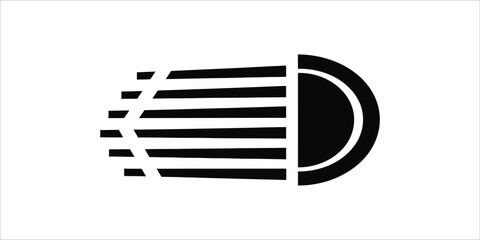 Illustrator Automotive Headlight Beam Icon With Safety Focused Design