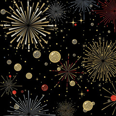 Festive Fireworks Display - A Celebration of Light and Color.