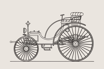Obraz premium Vintage horse-drawn carriage illustration