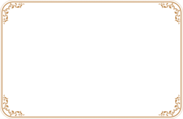 Elegant Gold Ornate Frame Border with Filigree Corners. 1494