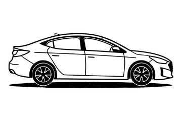 Fototapeta premium Modern sedan car illustration