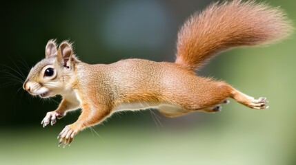 Squirrel in mid-air